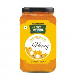 Five Rivers Raw Pure & Natural Honey   Glass Jar  500 grams